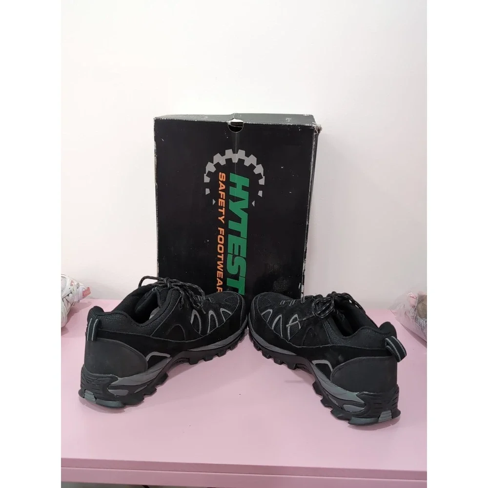 NWB Hytest Men's Multi Sport Steel Toe Black Leather Safety Shoes K11350 Sz 11EW